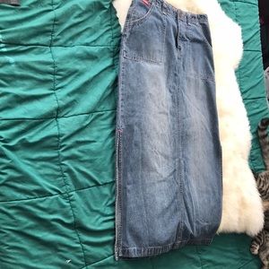 Denim maxi skirt